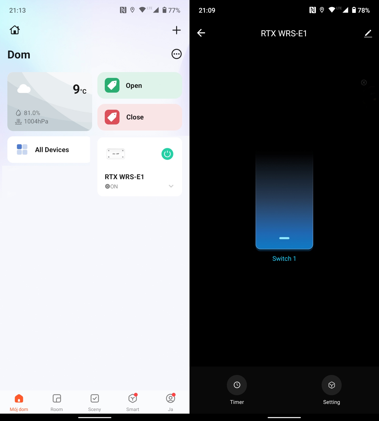 Zdalne sterowanie oświetleniem za pomocą aplikacji Tuya Smart