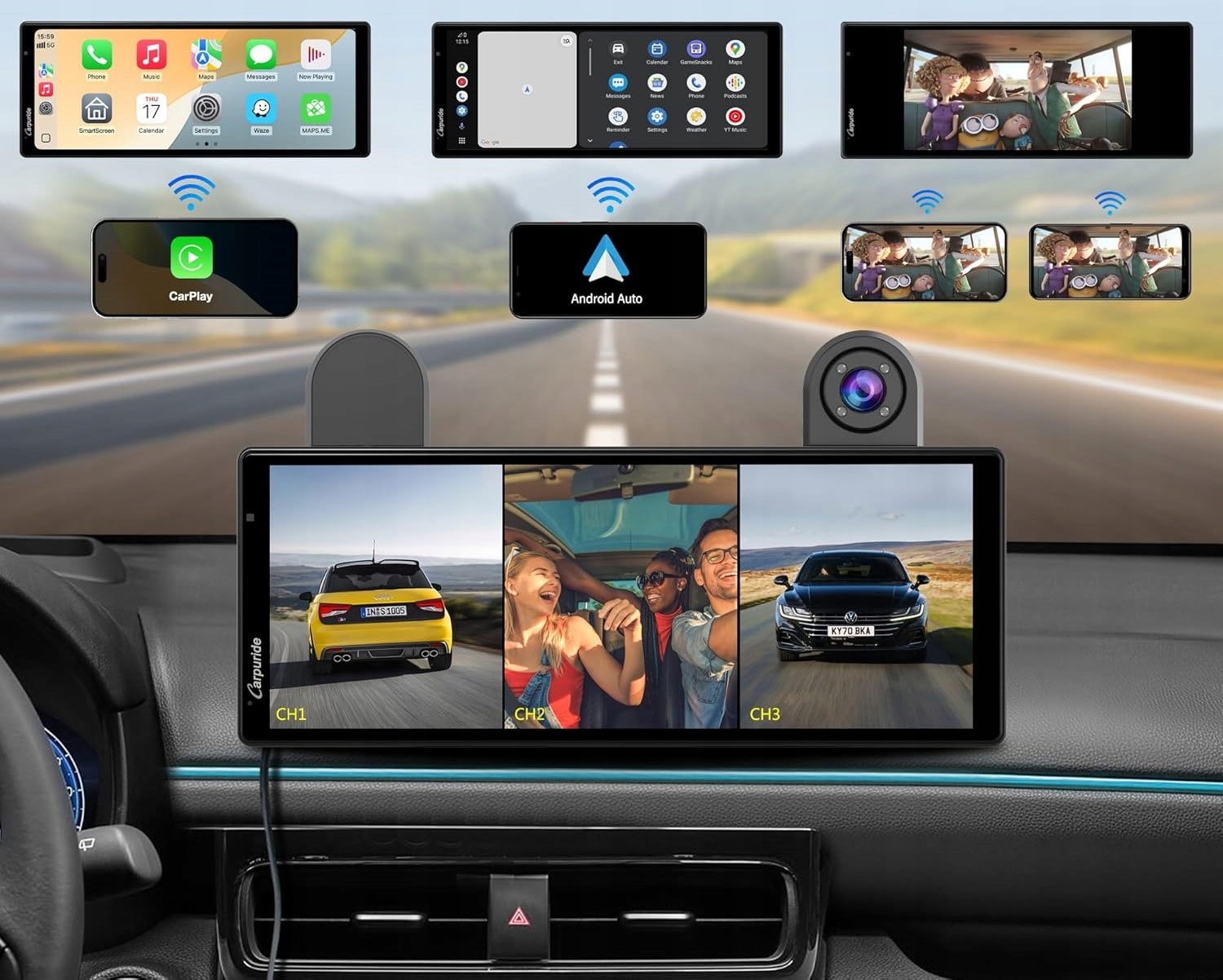 Carpuride W903S – Innowacyjna kamera samochodowa z Carplay i Android Auto