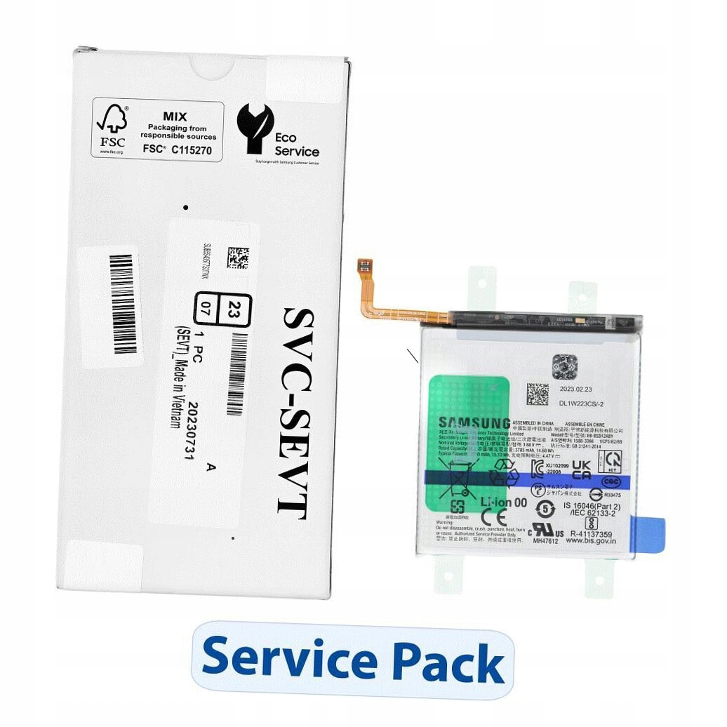 Bateria Samsung ServicePack EB-BS912ABY do SAMSUNG S23 S911B GH82-30483A – Oryginalna jakość dla Twojego smartfona