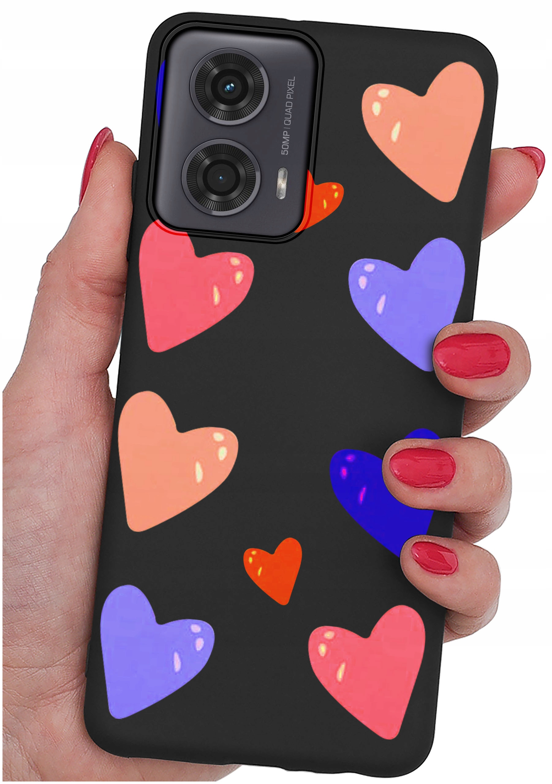 Etui do Motorola Moto G24 | G24 POWER | G04 | E14 WZORY | SILIKONOWE MATT CASE + SZKŁO HARTOWANE 9H