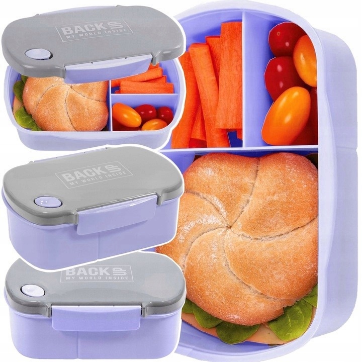 Praktyczny lunchbox z trzema przegrodami