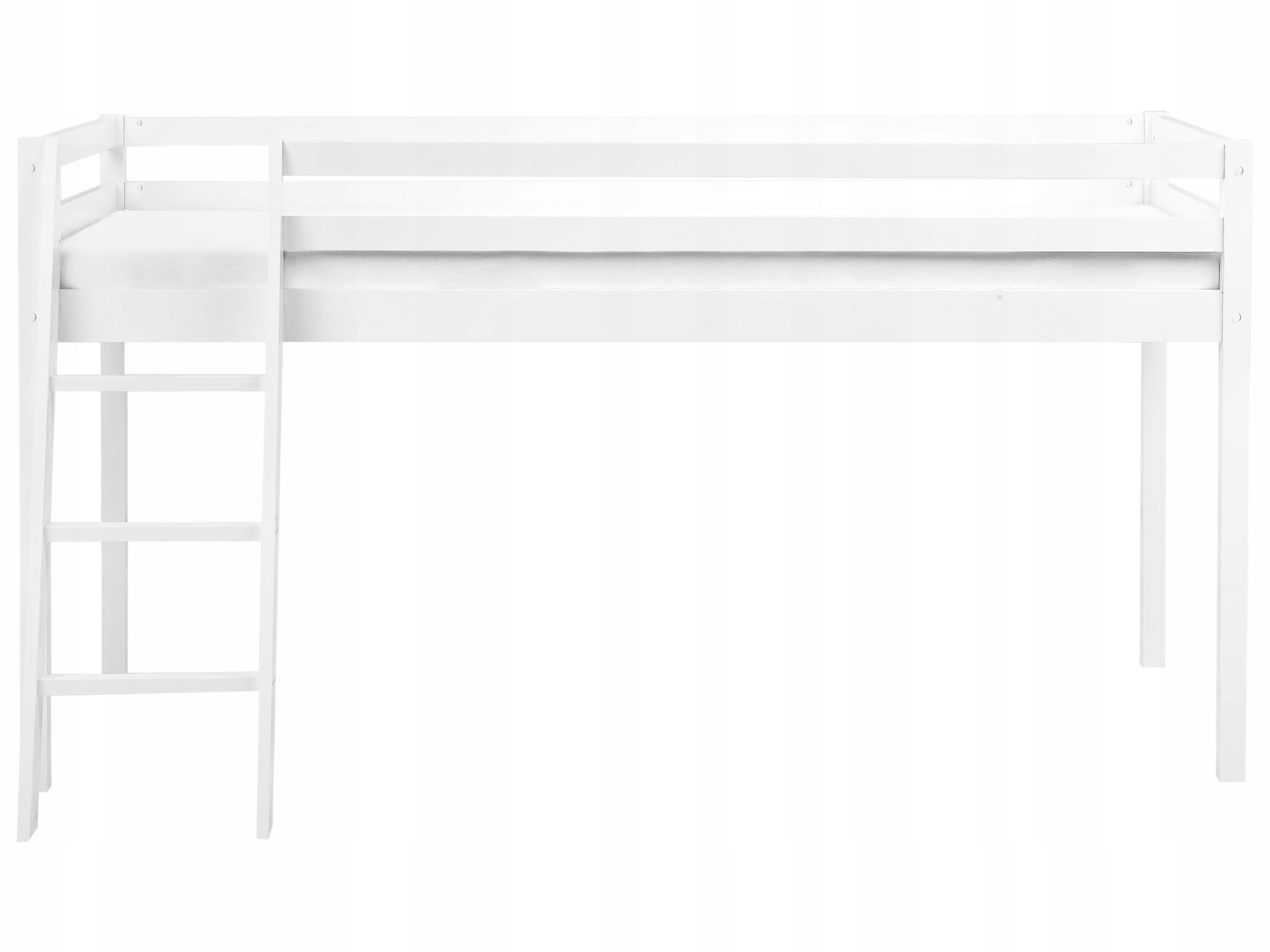 Łóżko na antresoli Drewno sosnowe ASCOUX 90 x 200 cm Biały – Idealne rozwiązanie do pokoju dziecięcego