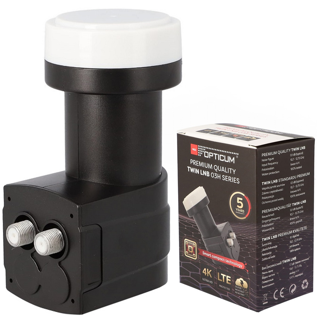 Konwerter Satelitarny TWIN Opticum RED LNB 03H Premium – Wysoka jakość sygnału
