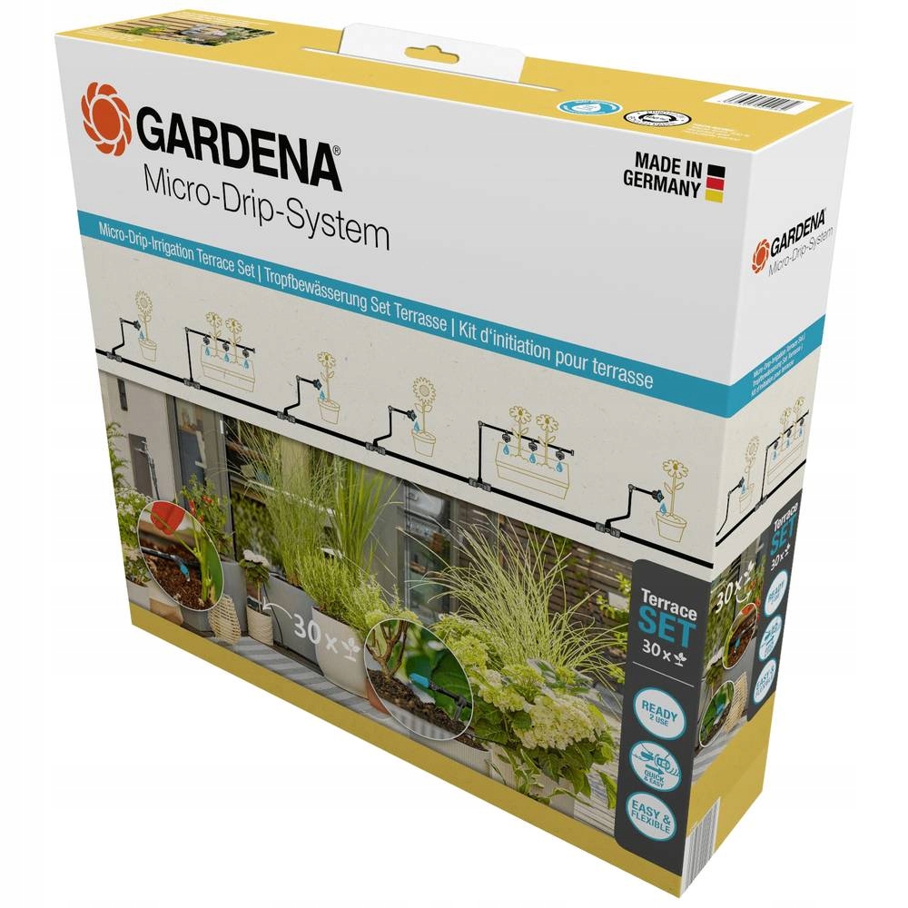 Gardena Micro-Drip-System Zestaw startowy taras/balkon 13400-20 – Efektywne nawadnianie dla Twojego tarasu
