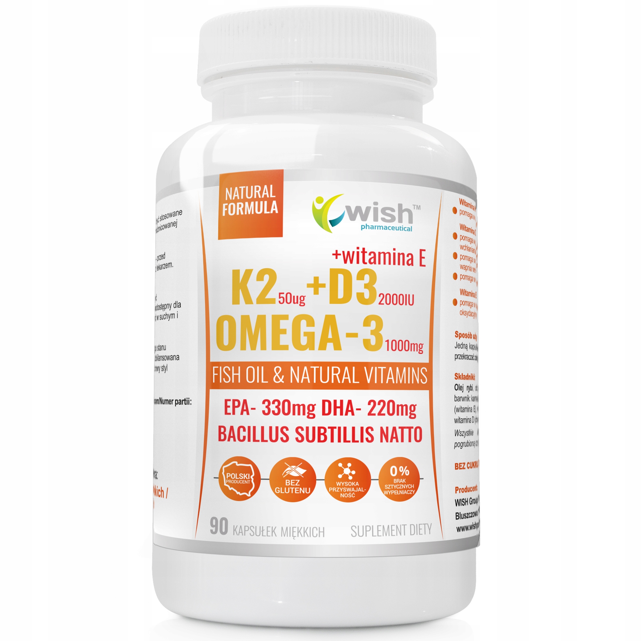 WISH K2+D3 Omega-3 – Suplement diety dla zdrowych kości i układu odpornościowego