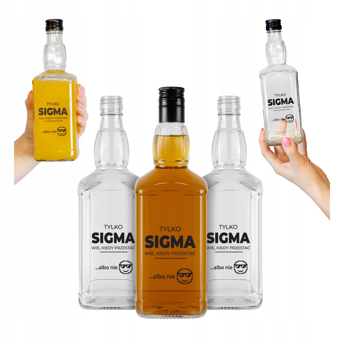 10x BUTELKI SZKLANE DANIELS 500 ml Na Alkohol Prezent Z Nadrukiem - SIGMA
