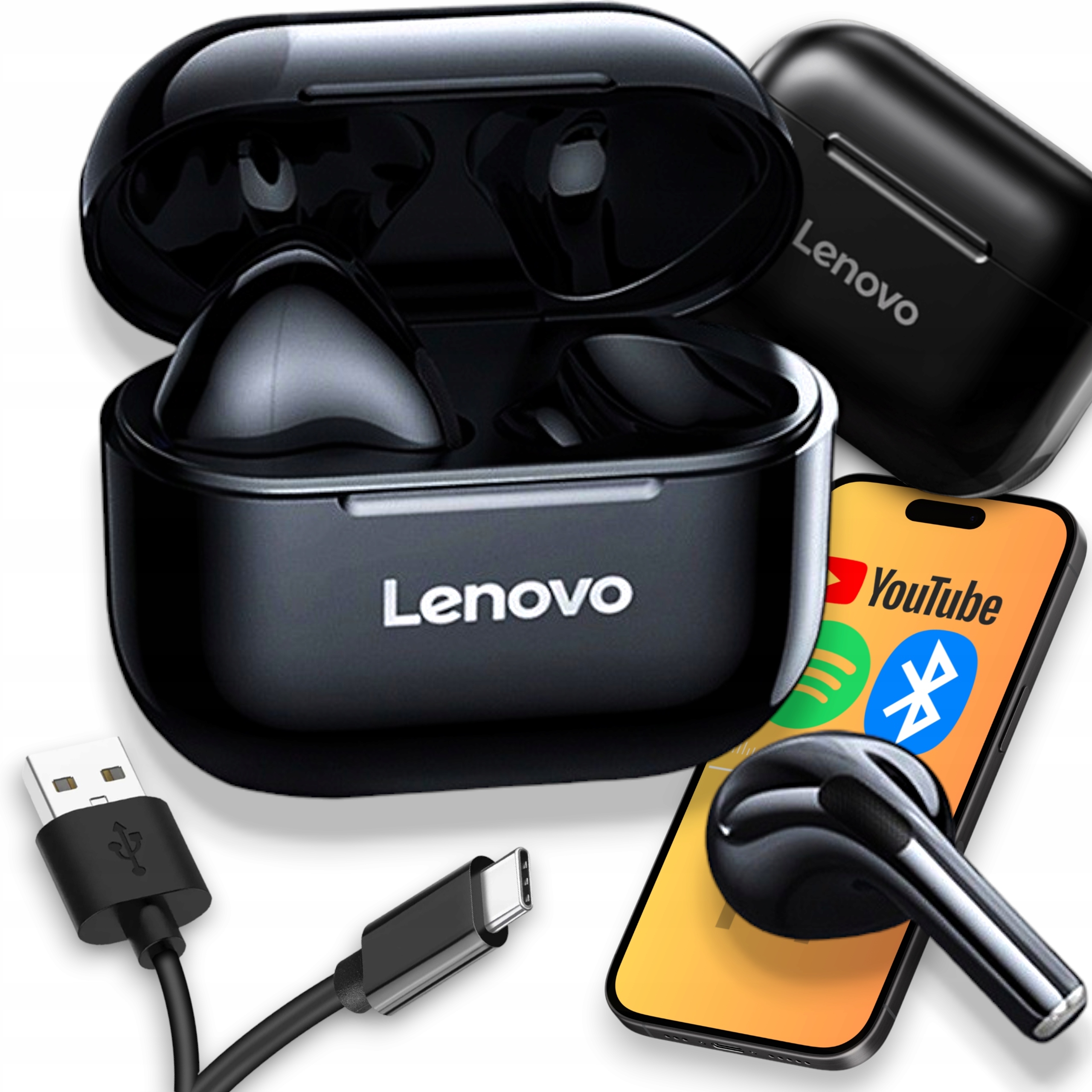 Słuchawki bezprzewodowe Lenovo LP40 TWS – Muzyka zawsze przy Tobie