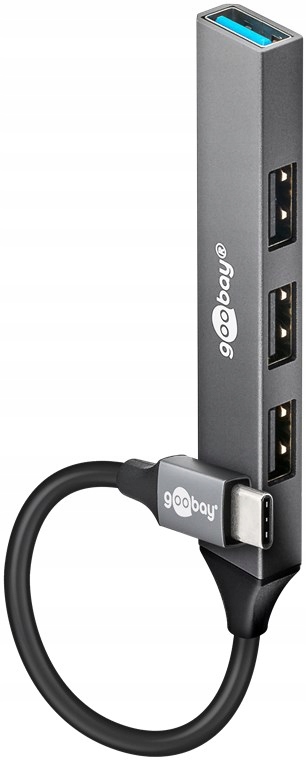 Slim 4-portowy koncentrator USB, USB-C™ na USB-A, USB 3.2 – Wydajność i funkcjonalność w jednym