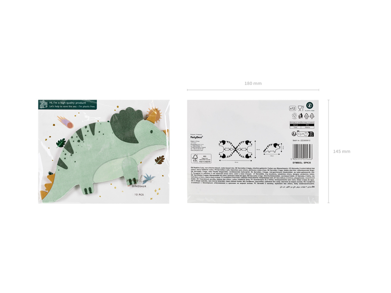 Wymiary i zawartość opakowania – 12 sztuk serwetek 18x10 cm