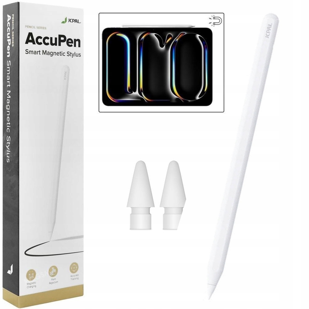 JcPal Pencil Magnetyczny Bezprzewodowy Rysik + 2x Końcówka do Apple iPad – Precyzyjne narzędzie do rysowania