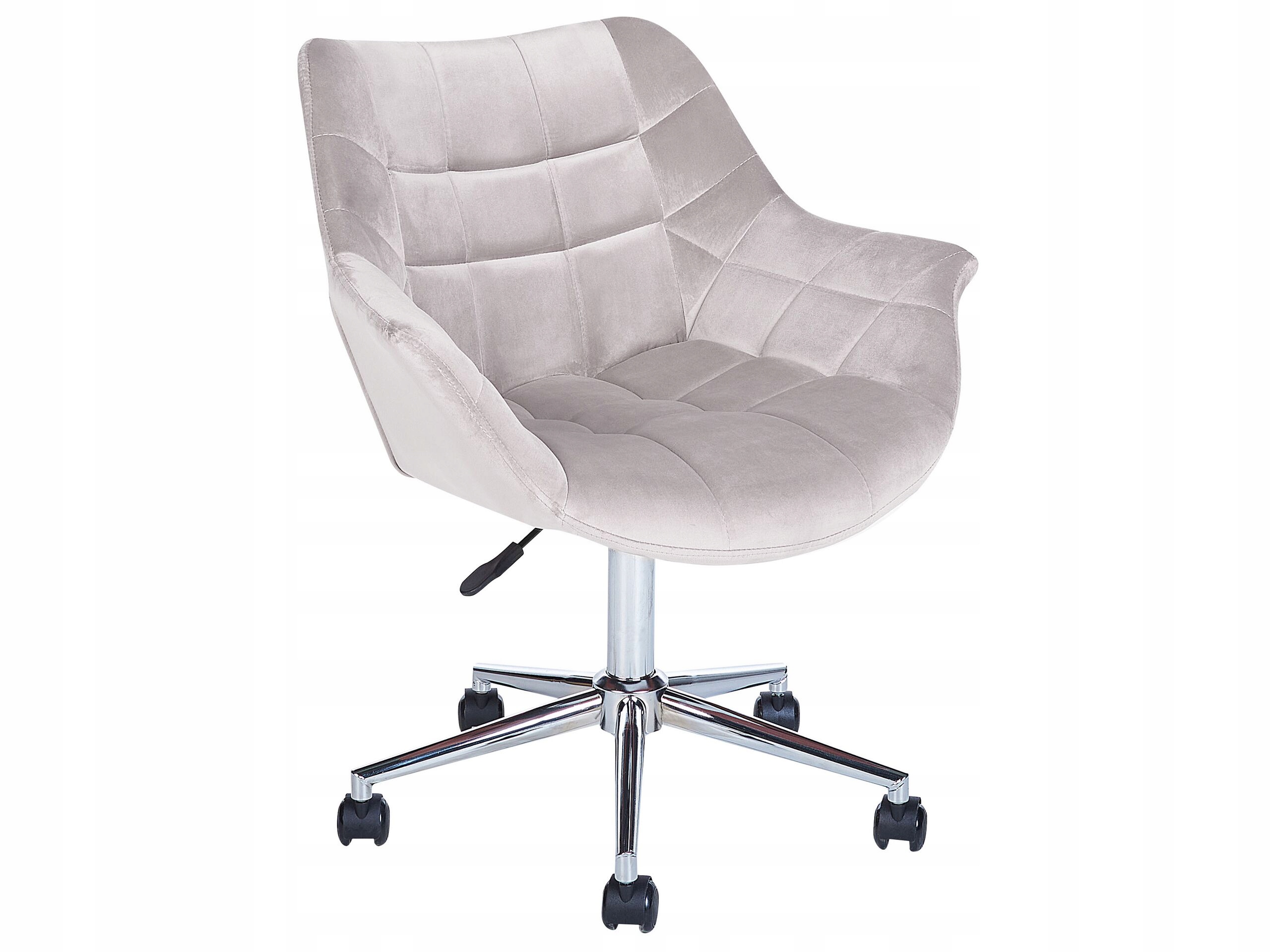 Krzesło biurowe regulowane welurowe szare LABELLE – Elegancja i komfort w Twoim biurze