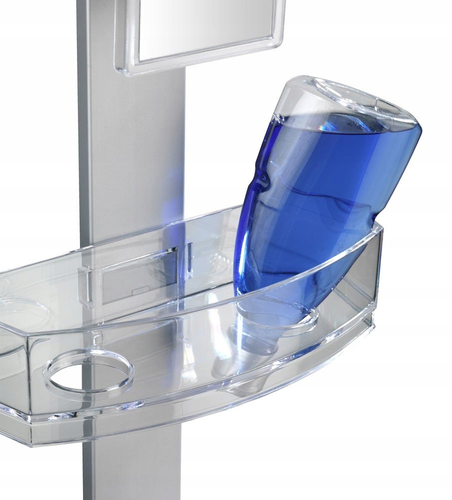 Dwupoziomowa półka z lusterkiem i haczykiem