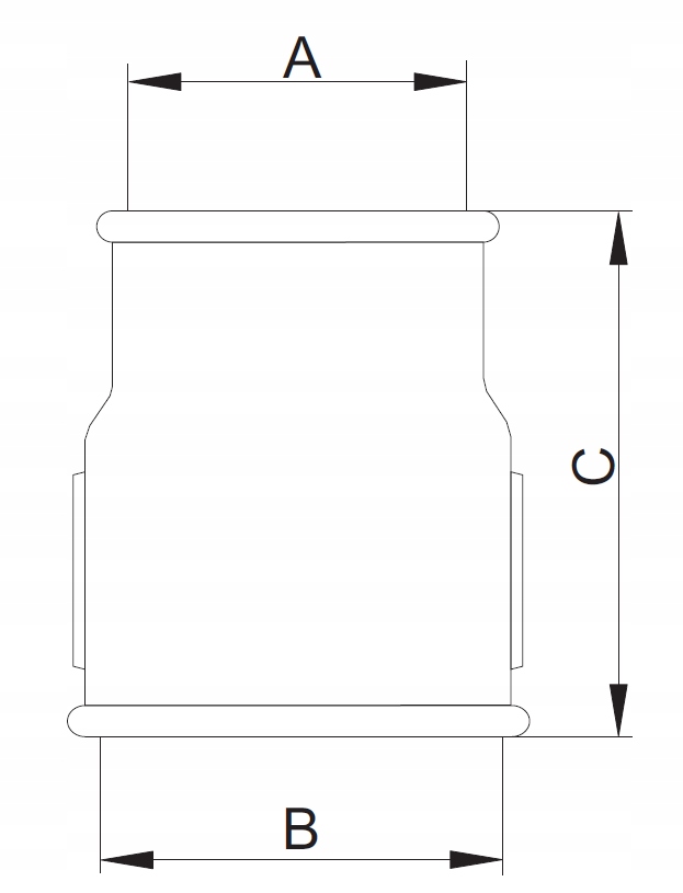 Rozmiar i wymiary mufy redukcyjnej 2 x 1''
