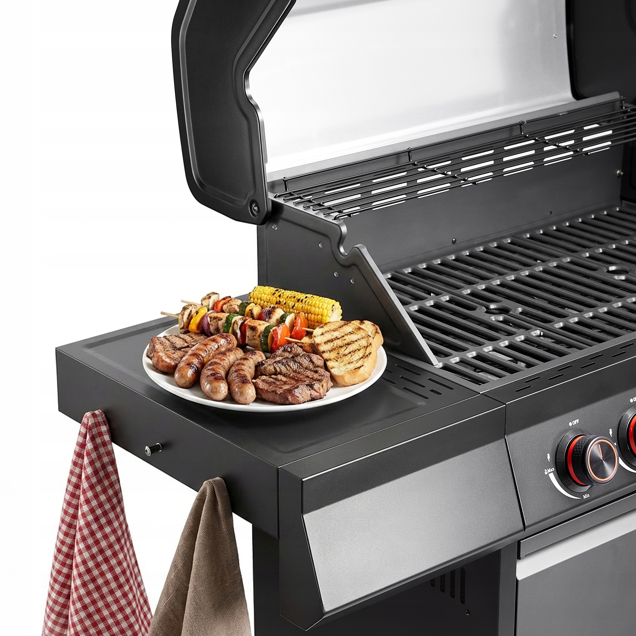 Grill gazowy Ogrodowy ŻELIWNY LEHMANN 4+1 nierdzewny 15 kW +szafka na butlę Moc 15 kW
