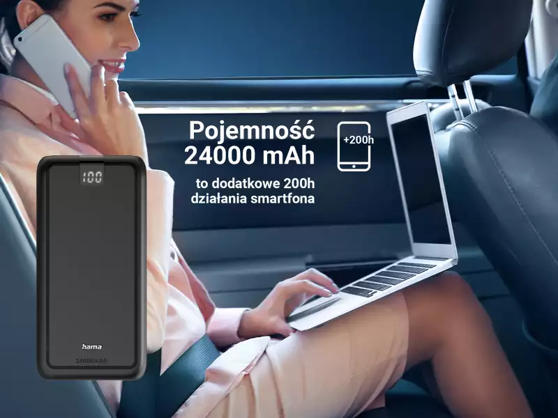 Precyzyjny wskaźnik LED pokazujący poziom naładowania od 1 do 100%