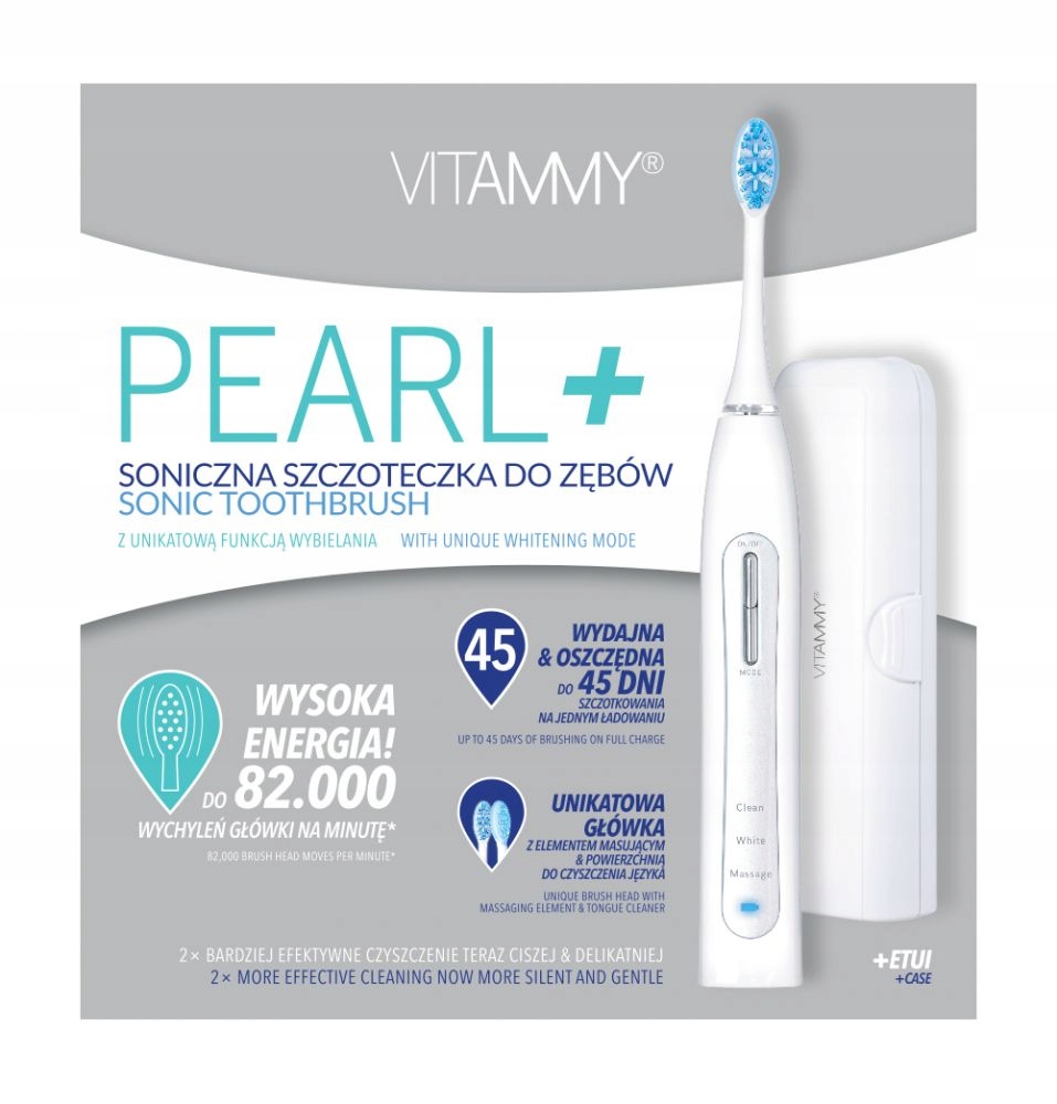 Szczoteczka soniczna VITAMMY Pearl+ – Twoja nowa codzienna pomoc w higienie jamy ustnej