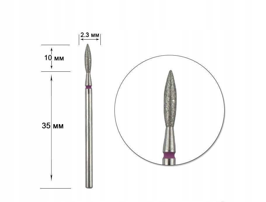 Staleks Frez diamentowy do paznokci - płomyk 2.3/10mm FA10R023/10 – Niezbędnik każdej manicurzystki