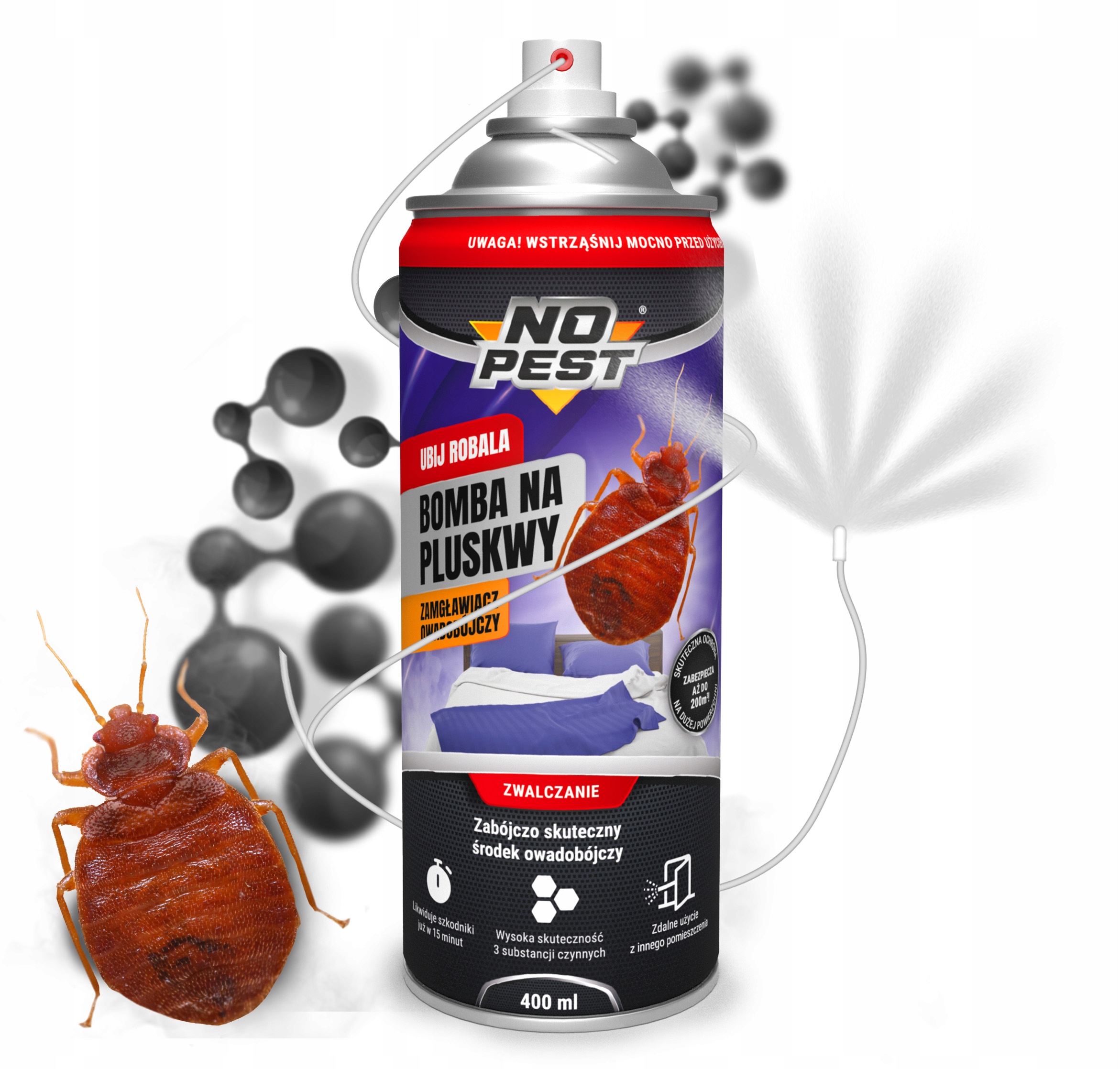 Bomba Środek Preparat Fogger Spray Zamgławiacz na Pluskwy, Karaluchy, Prusaki, Pająki, Rybiki, Pchły i Inne Owady – Skuteczna Ochrona w Twoim Domu