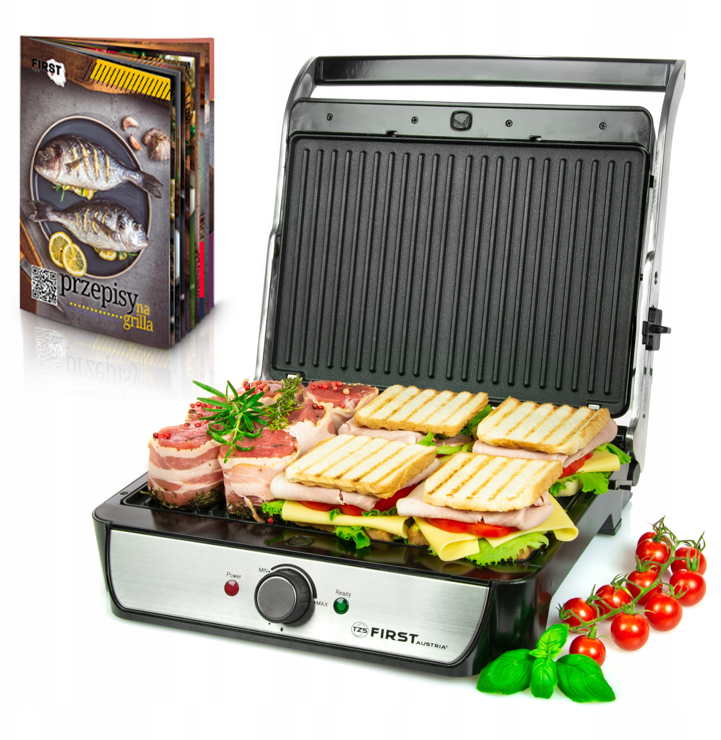 Duża powierzchnia grillowania – 23 x 34 cm dla maksymalnej wydajności