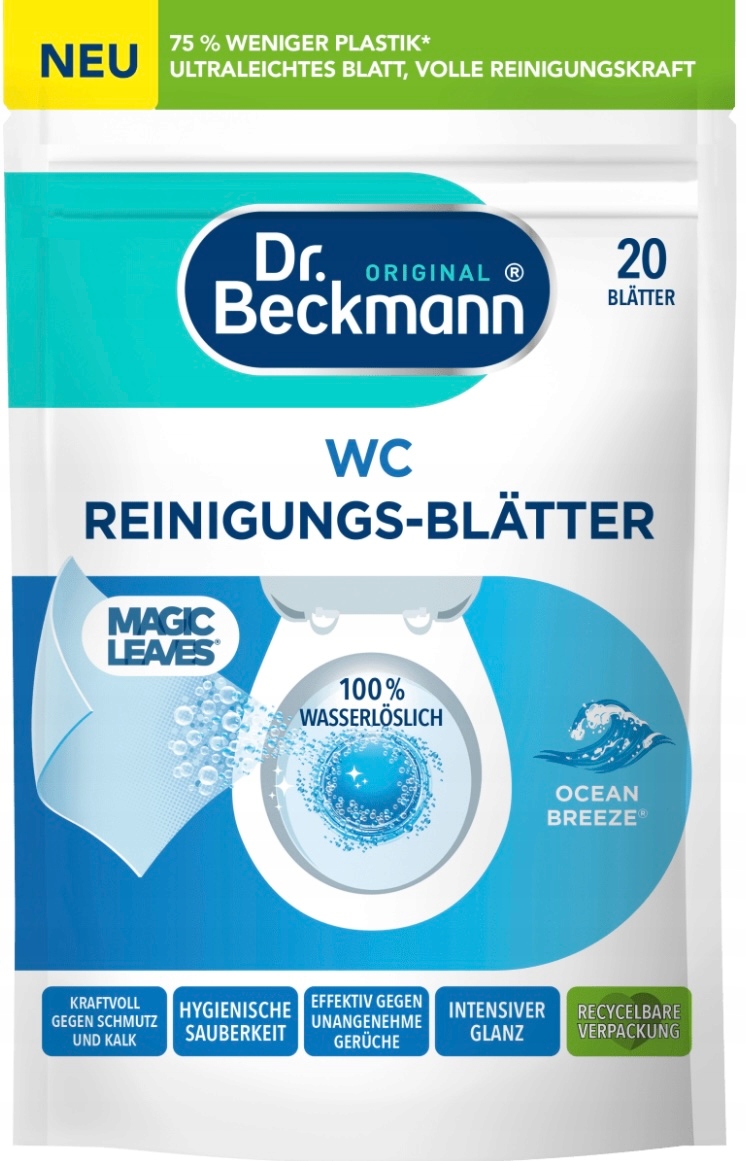 Dr. Beckmann Listki do czyszczenia WC Ocean – Skuteczność i ekologia w jednym