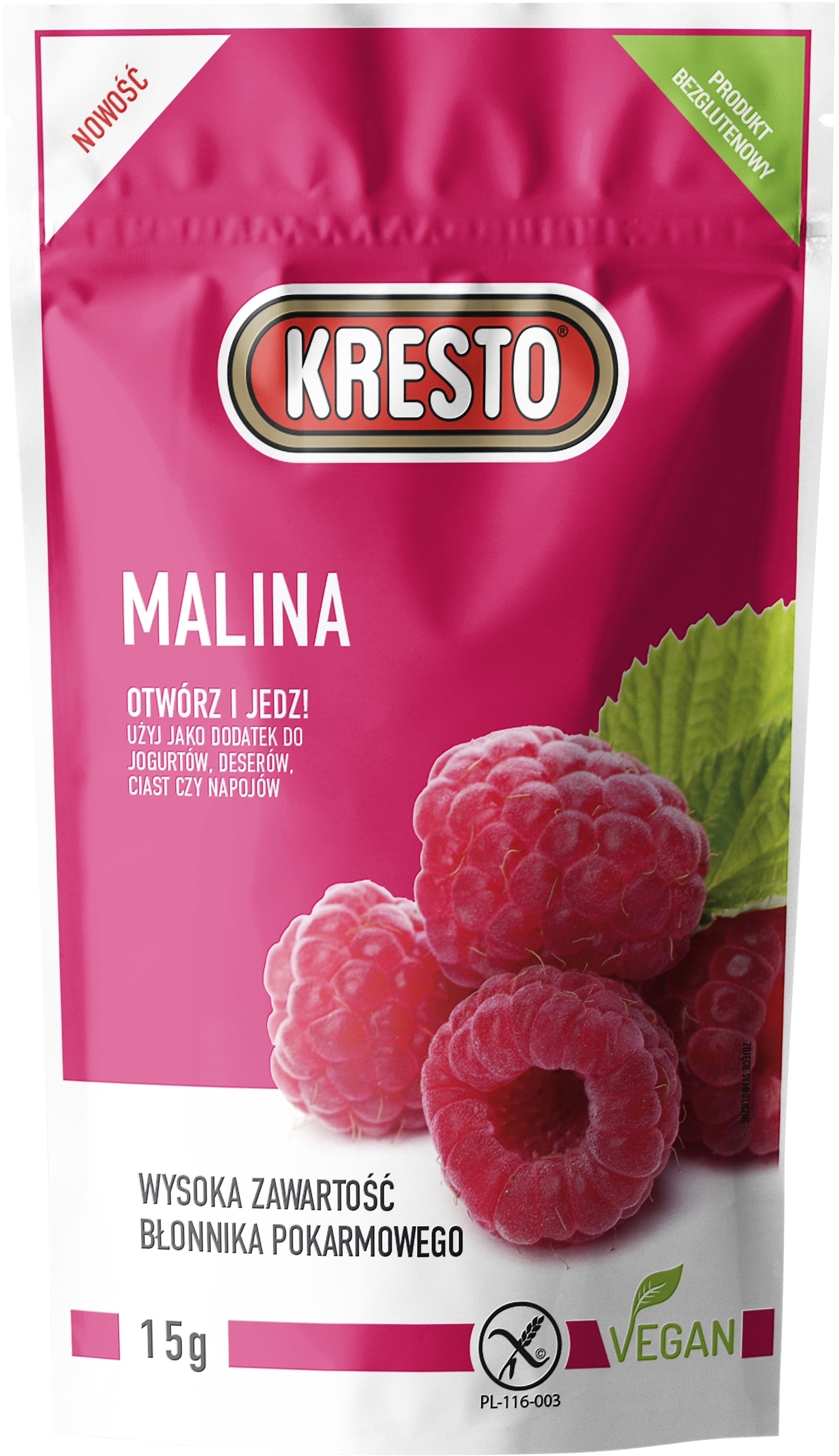 KRESTO Malina Liofilizowana 15 g – smak owoców przez cały rok