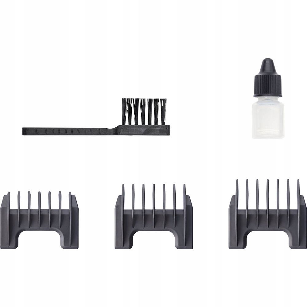 W zestawie z akcesoriami – Nasadki i olejek do pielęgnacji