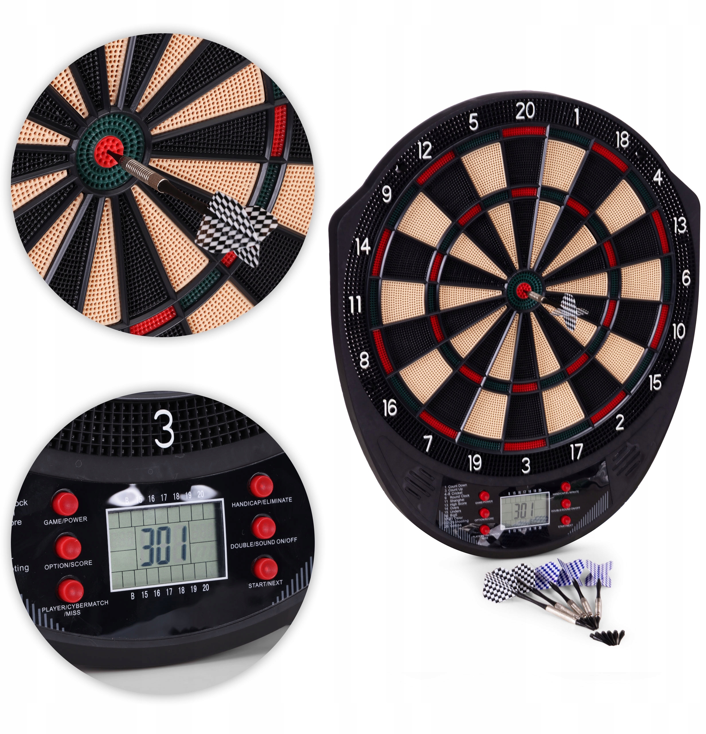 Wbudowany wyświetlacz LCD i dźwiękowe sygnały punktacji