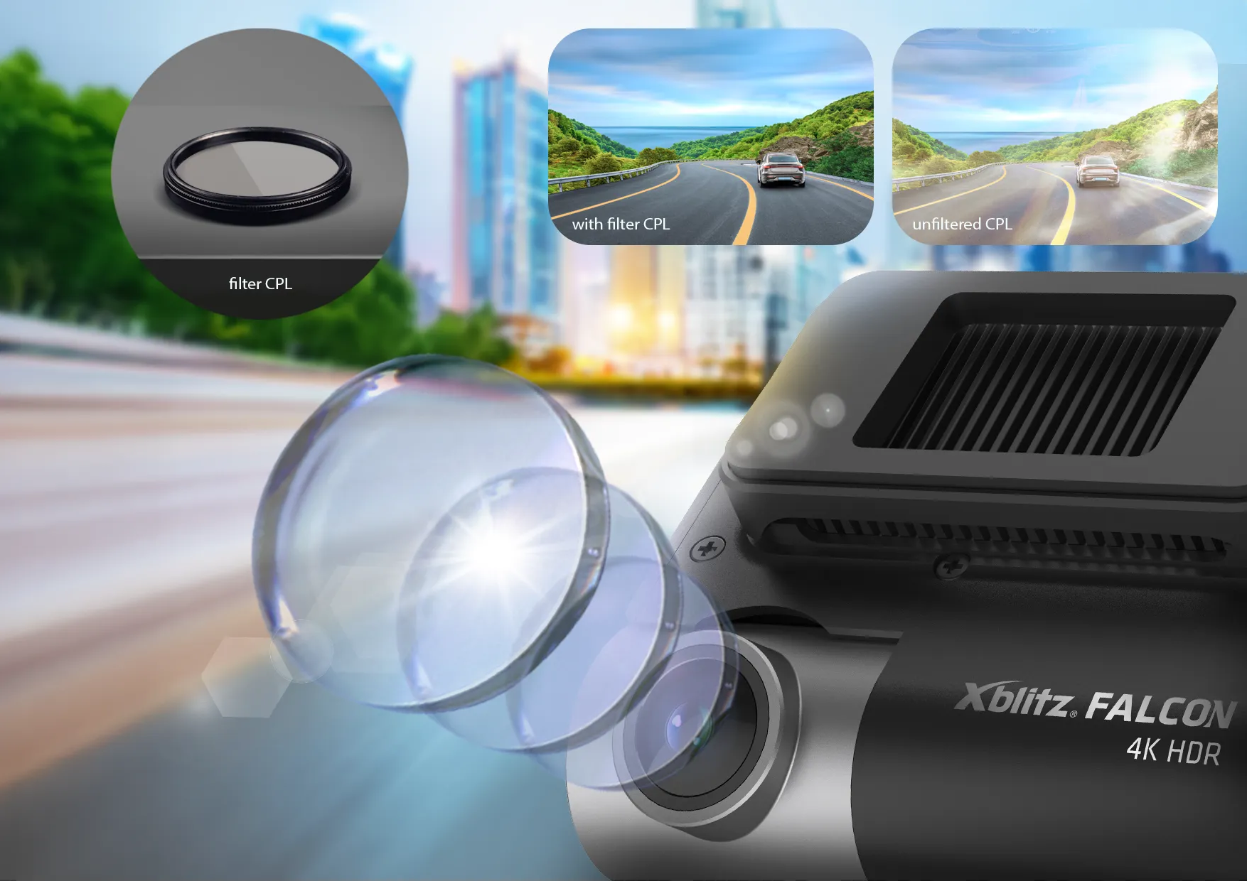 Jakość nagrań 2x4K UHD – Wyraźne detale na drodze