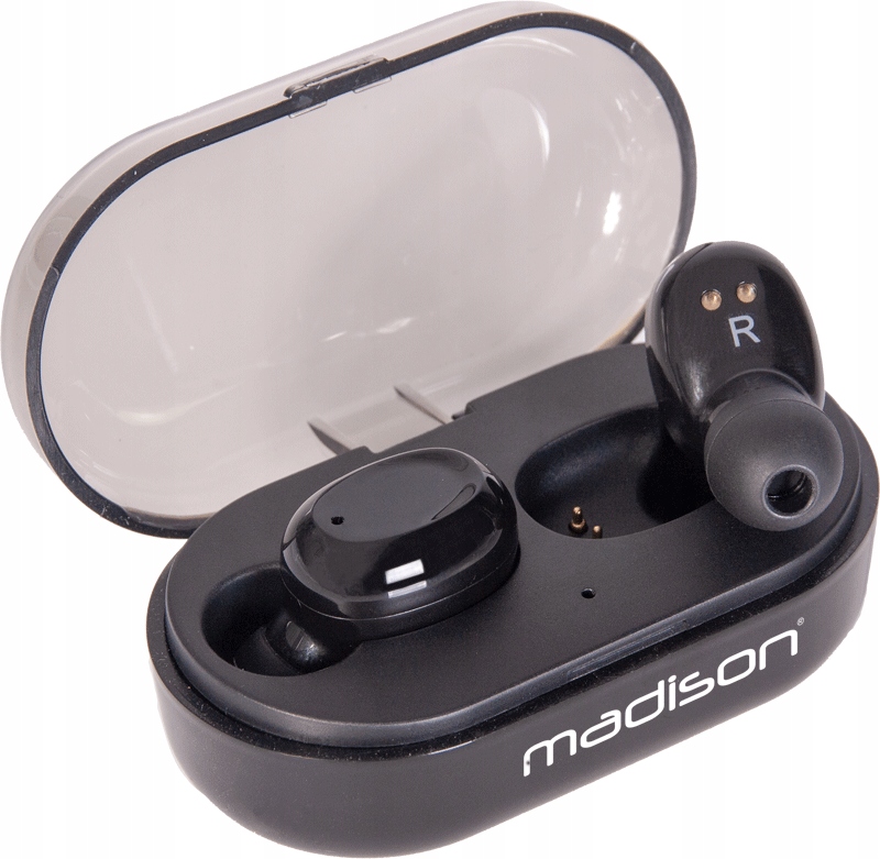 Słuchawki dokanałowe bluetooth ETWS150-BK Madison – Bezprzewodowa jakość dźwięku