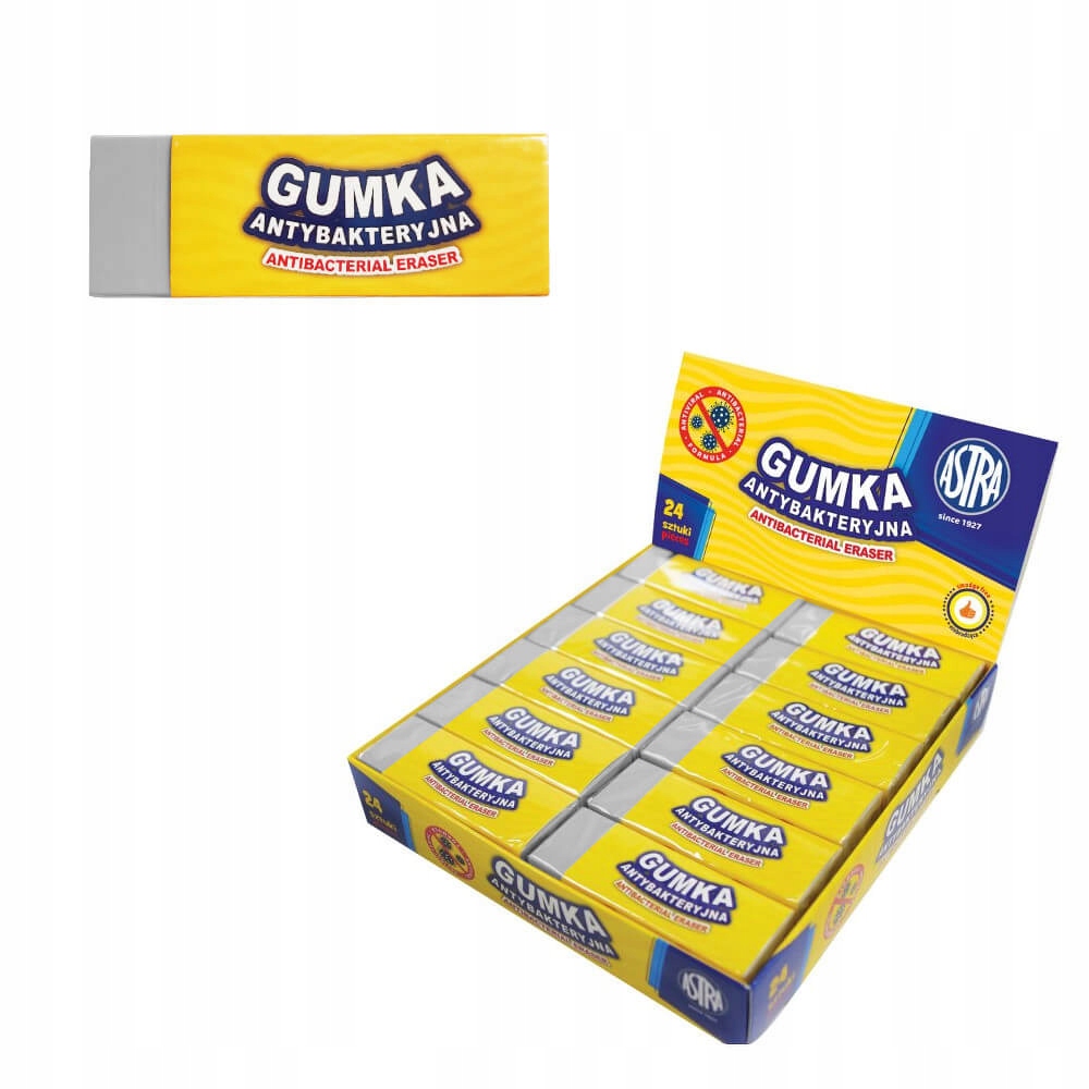 Gumka antybakteryjna (24szt) ASTRA – Niezawodny wybór do biura