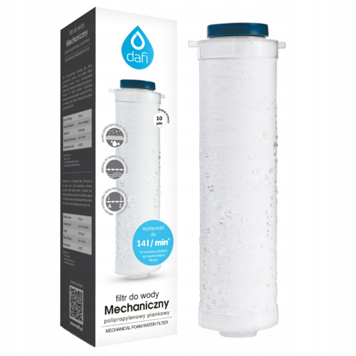 Wkład filtrujący Dafi - polipropylenowy 10 μm – Skuteczna filtracja wody
