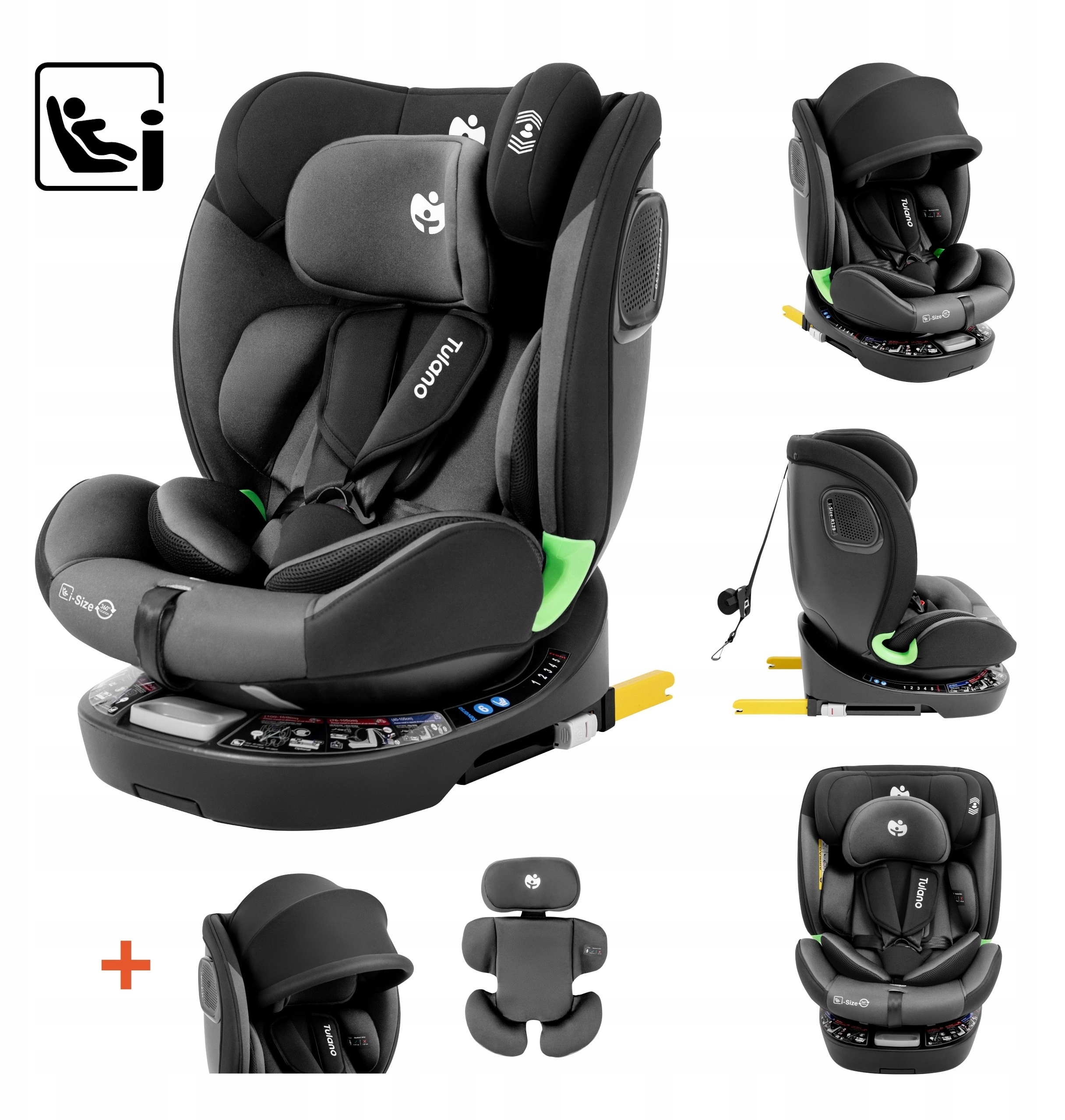 Fotelik samochodowy LOOM 35 BLACK-GREY – Bezpieczna podróż dla Twojego dziecka