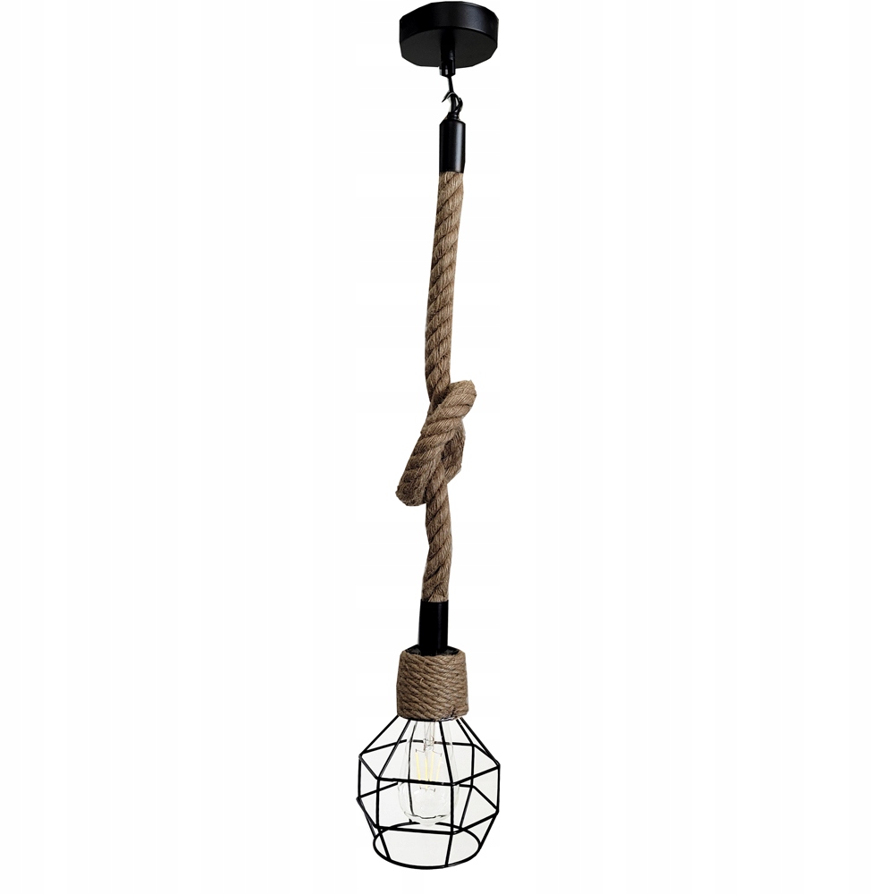 Lampa oprawa sznur jutowy konopny RC06 – Oryginalne oświetlenie do Twojego wnętrza