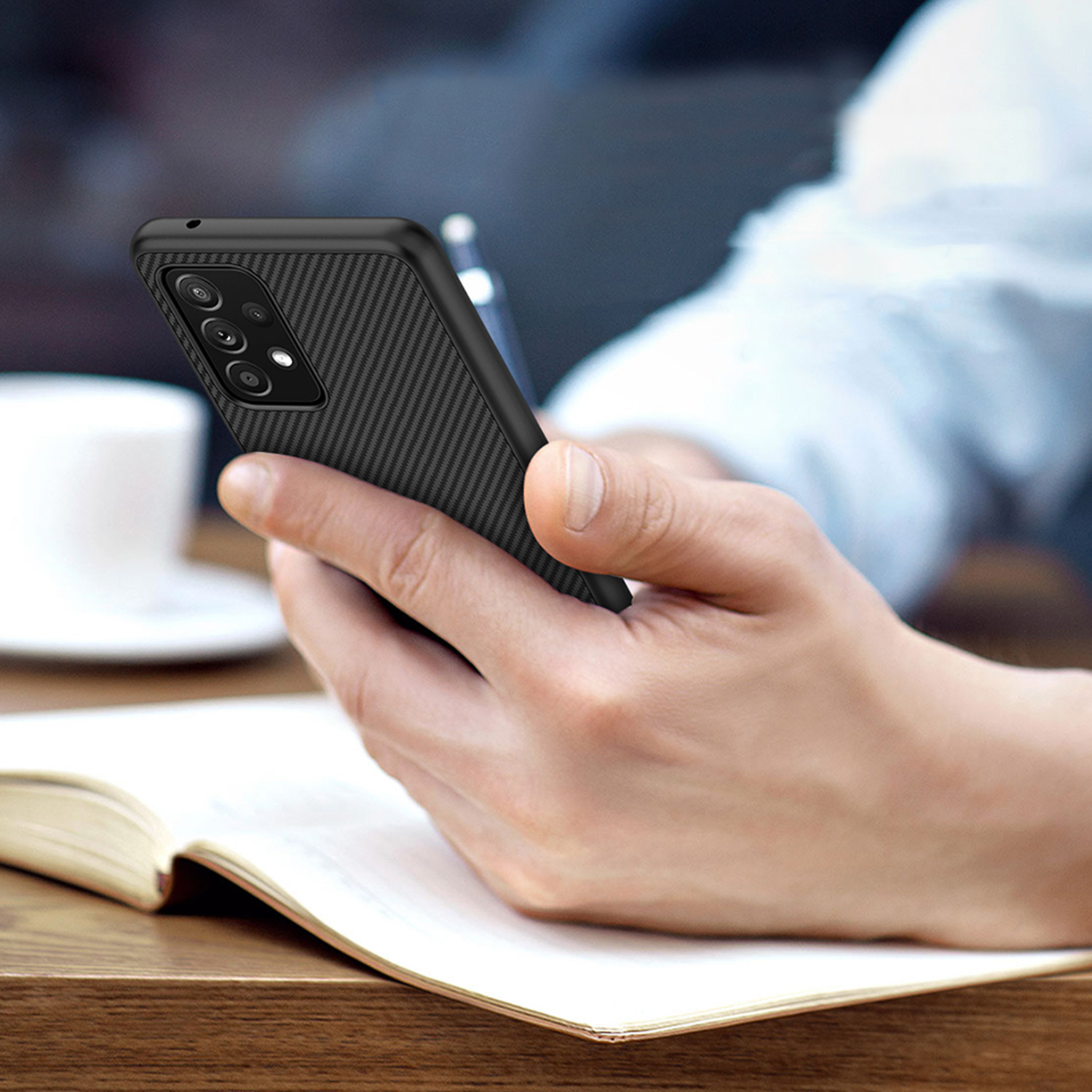 Etui Nillkin Synthetic Fiber dla Samsung Galaxy A52 5G/4G - Geometryczne wzory - stylowe oraz ponadczasowe