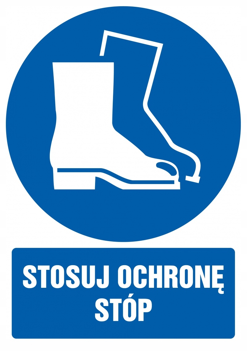 PROCERA Znak TDC – Stosuj ochronę stóp dla bezpieczeństwa w miejscu pracy