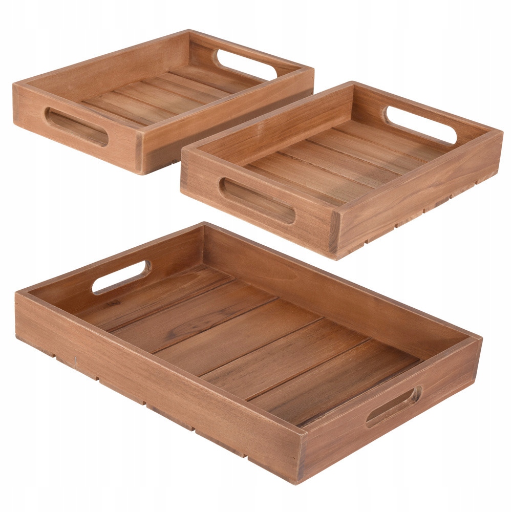 Home Styling Collection Zestaw tac dekoracyjnych TEAK – Elegancja i funkcjonalność w Twoim domu