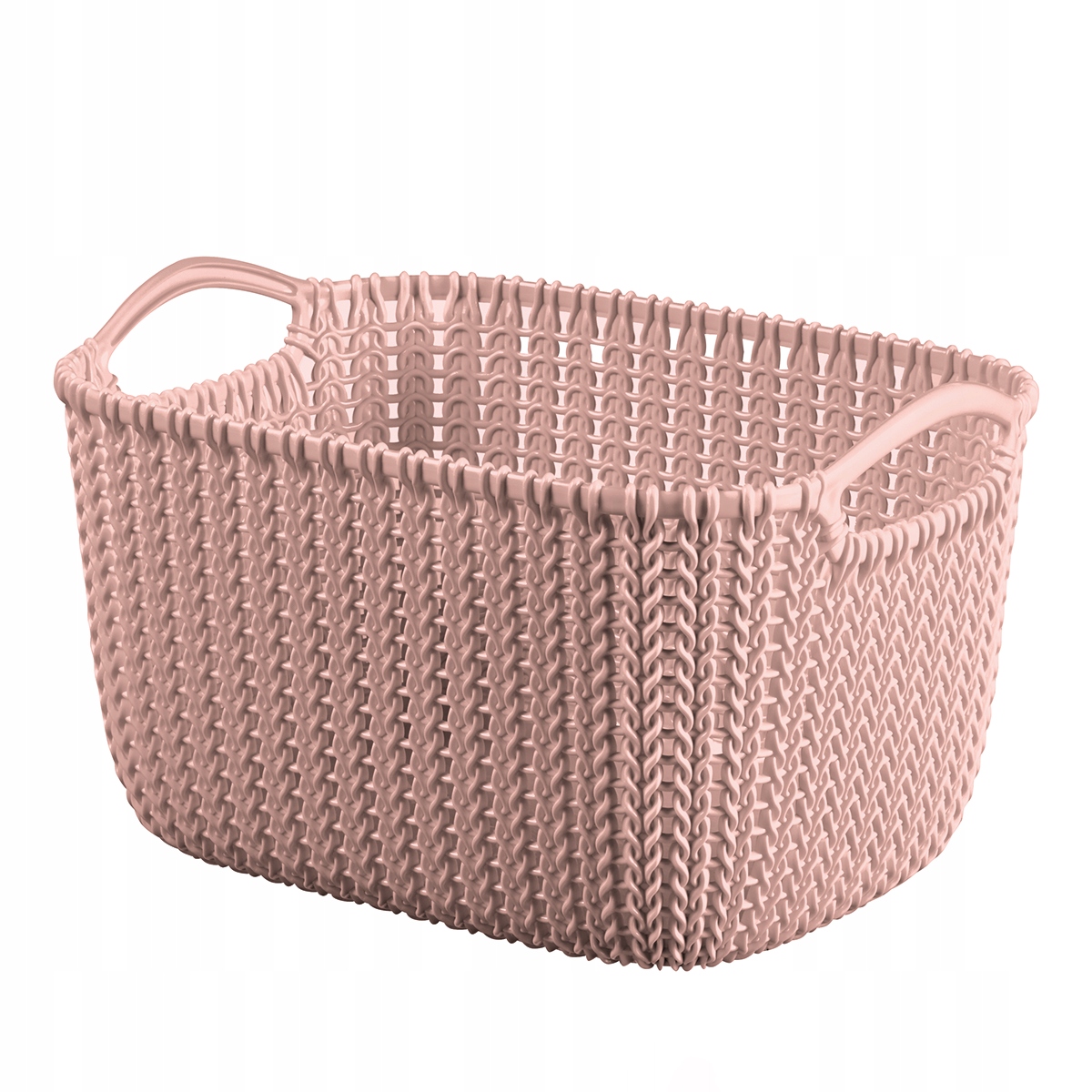 Grozs Knit S taisnsturis 8L 30x22x17cm różowy – Stylowy koszyk do przechowywania