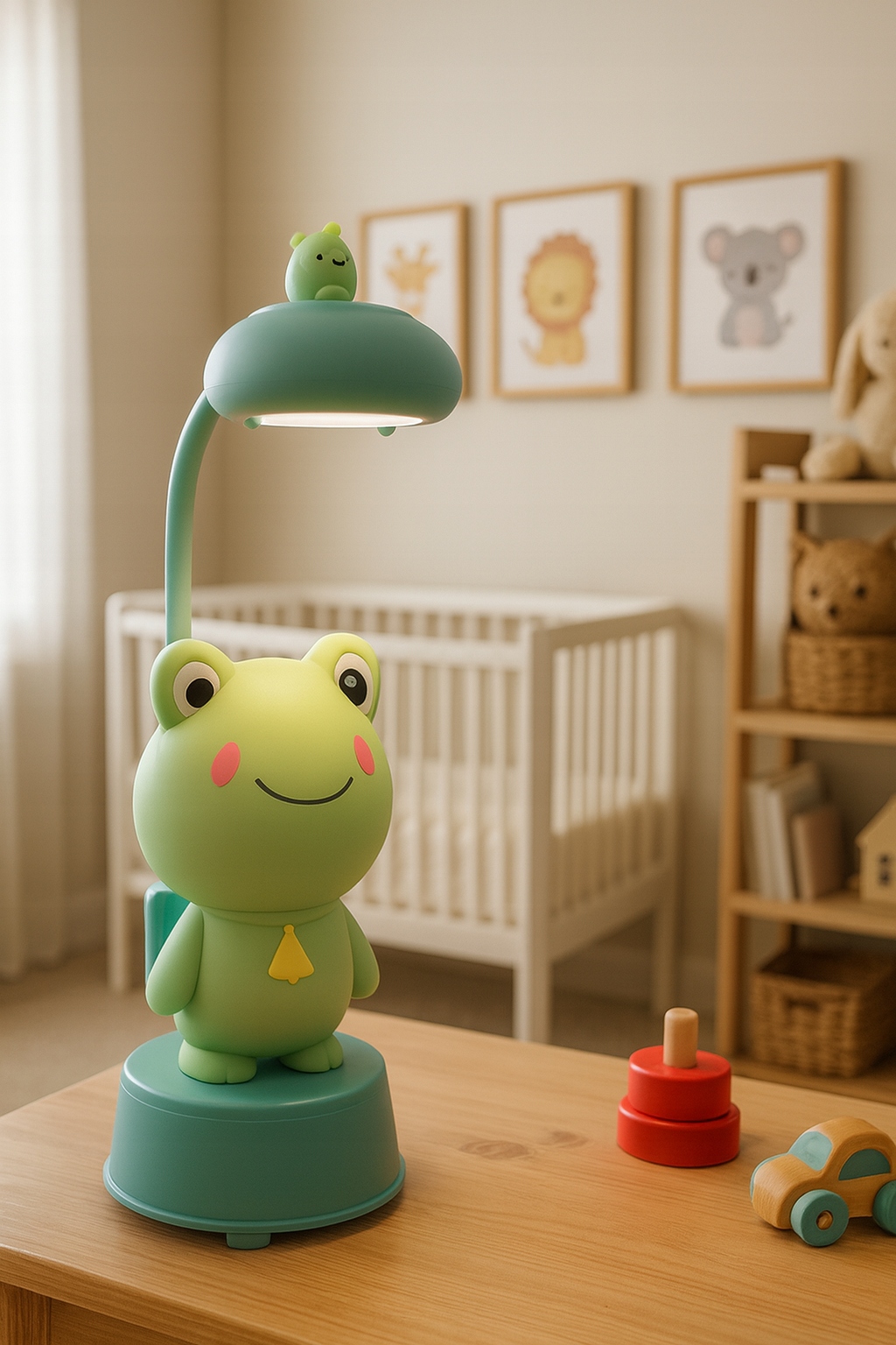 Lampka nocna dla dziecka – Żabka dekoracyjna w kolorze niebieskim