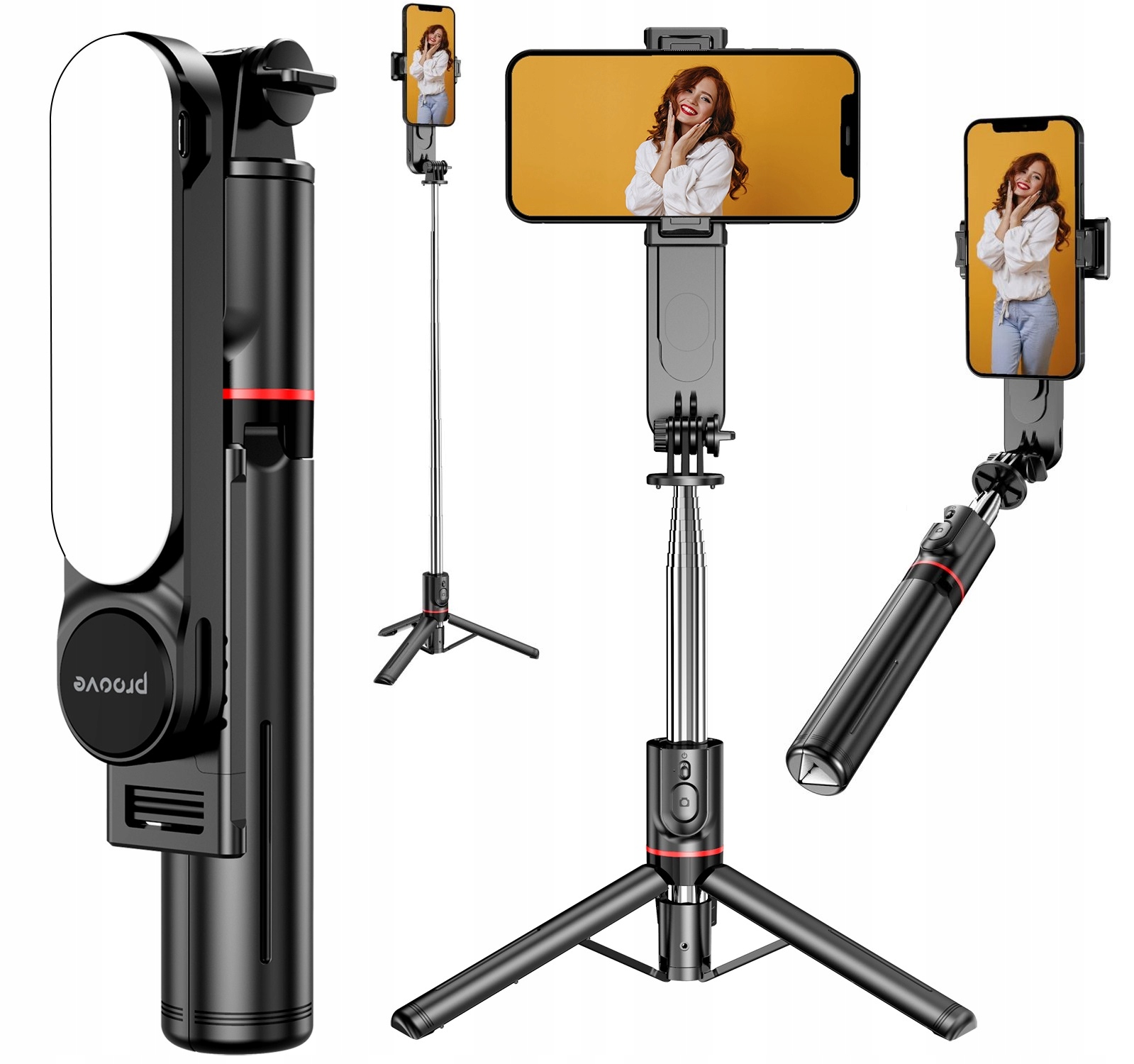 Statyw Selfie Stick Monopod + Pilot Oświetlenie Led 3w1 – Idealny do zdjęć i nagrań