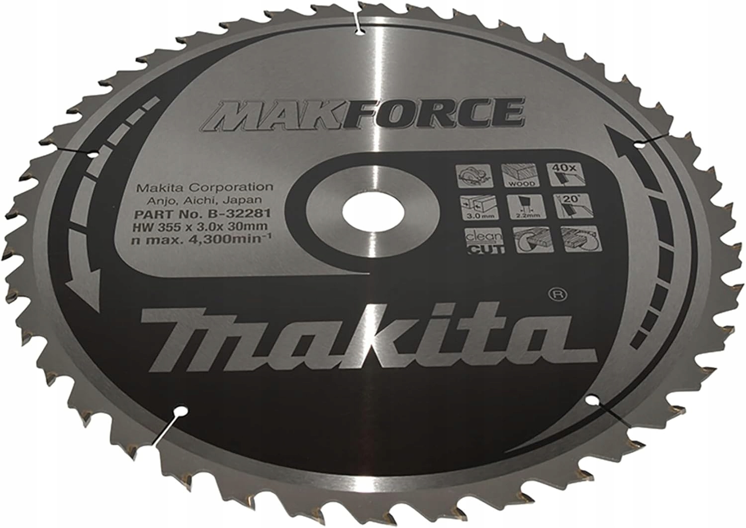 Makita Piła Tarcza 355x30x40z MAKFORCE Drewno – Precyzyjne cięcie drewna