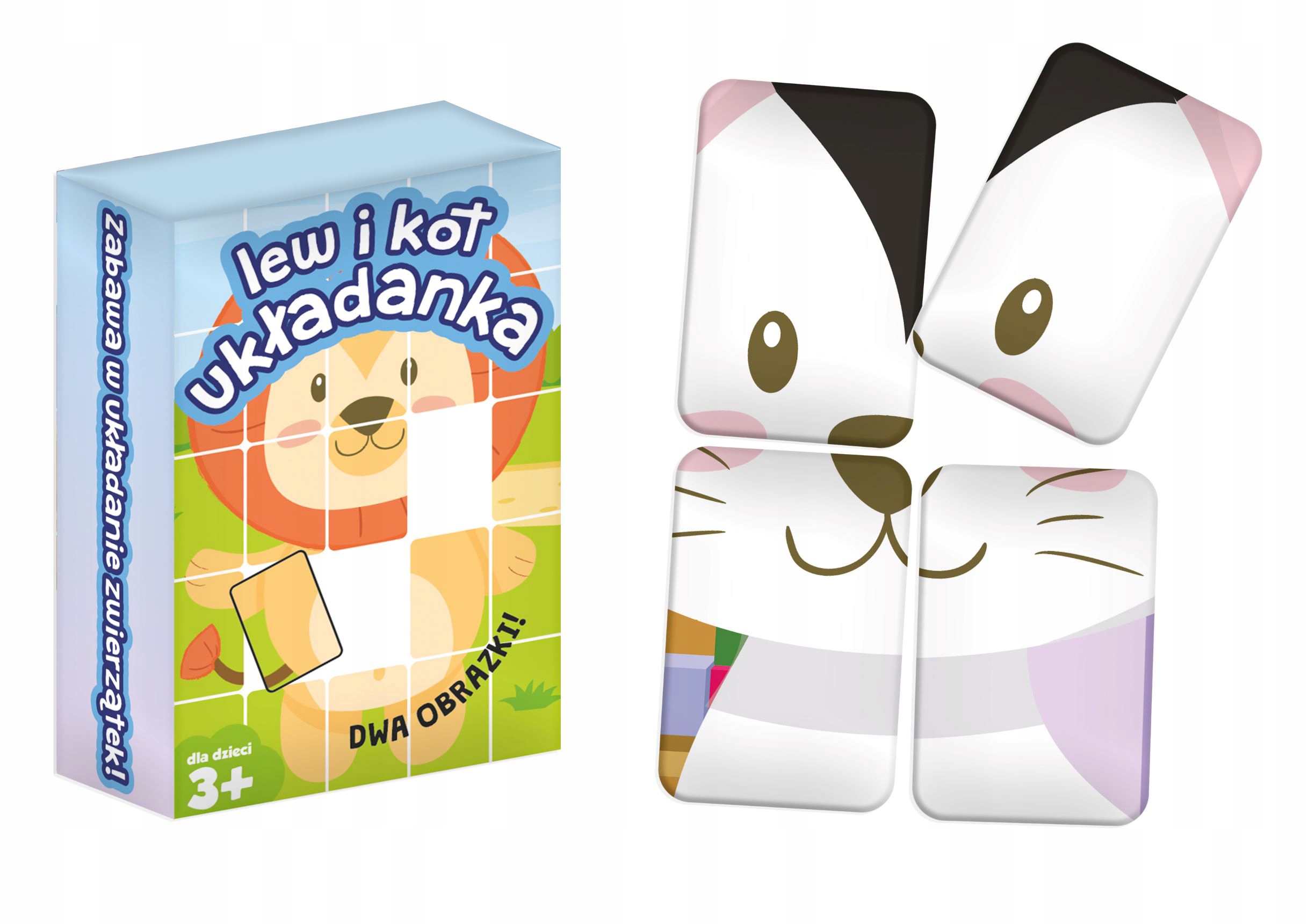 Dwustronne puzzle z przyjaznymi zwierzątkami