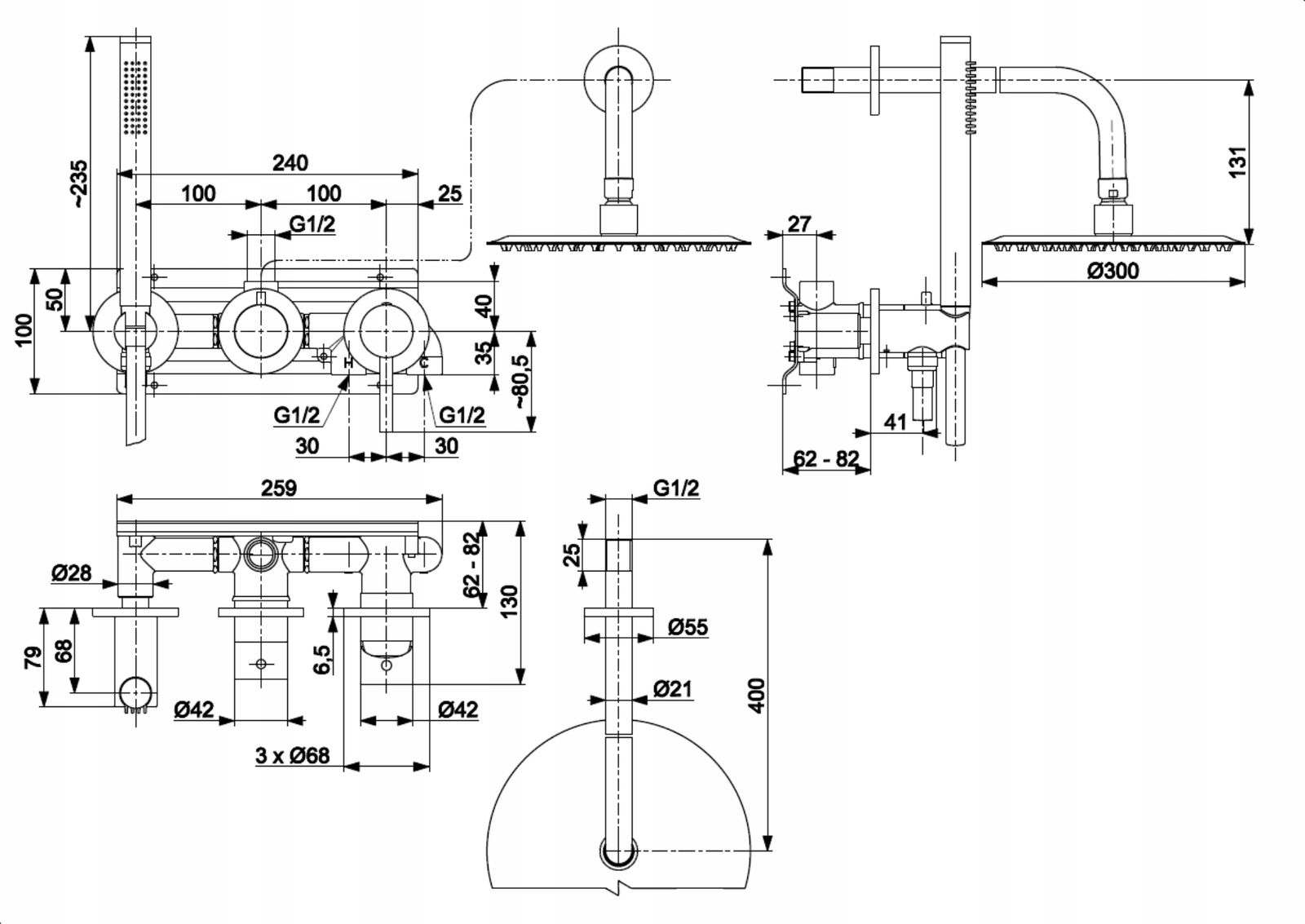 Wodoodporna konstrukcja i montaż podtynkowy