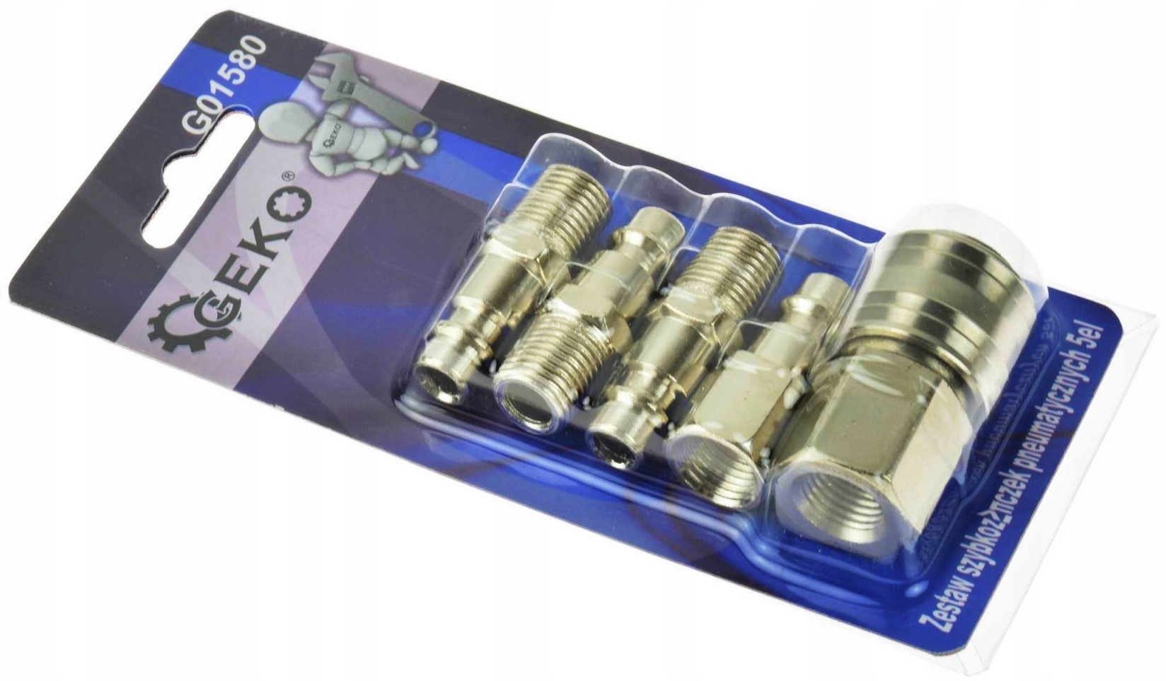 Geko Zestaw szybkozłączek pneumatycznych 5el. – Niezbędne akcesoria do systemów pneumatycznych