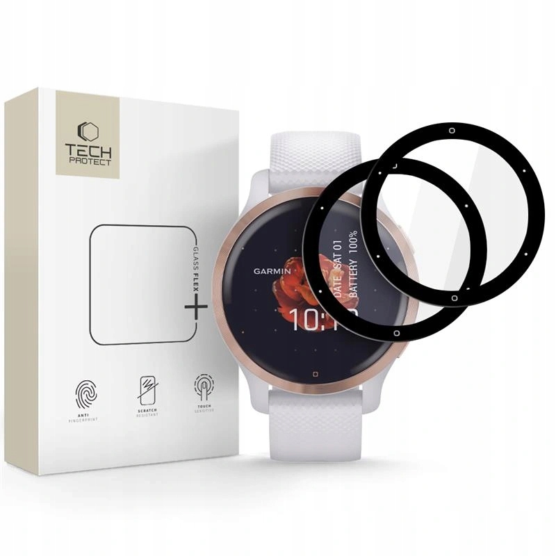 Szkło Hybrydowe Tech-Protect Glass Flex+ 2-Pack Garmin Venu 2S Black – Maksymalna Ochrona Ekranu