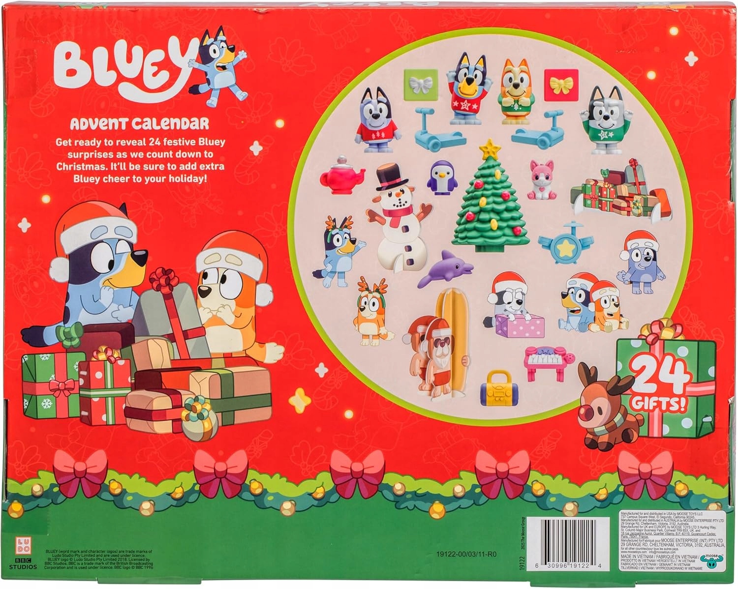 Zestaw figurek Bluey – Odkryj świąteczne postacie