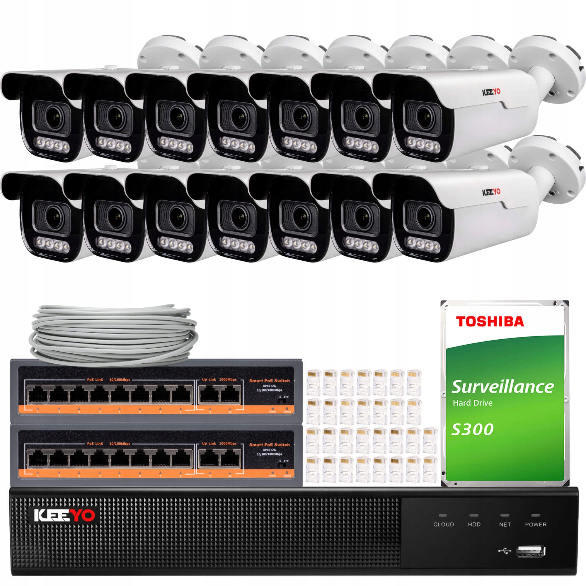 Zestaw do monitoringu KEEYO 14x LV-V-IP8M5AF-DL 8Mpx – Kompleksowe rozwiązanie dla Twojego bezpieczeństwa