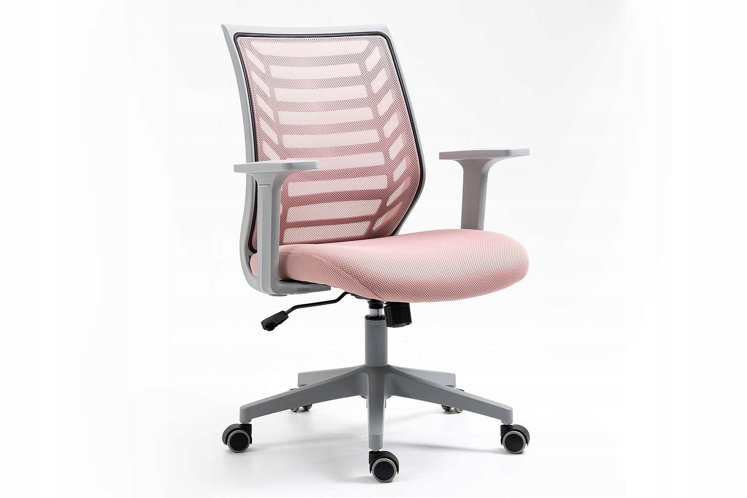Fotel obrotowy Q-320 różowy/szary – Komfort i styl w Twoim biurze