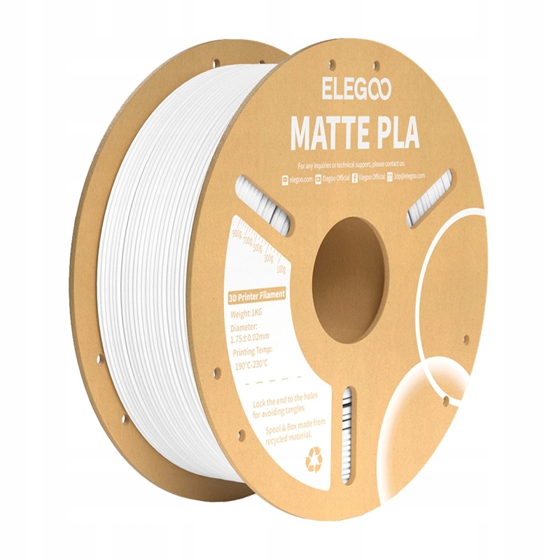 Optymalne parametry druku od 190°C do 230°C