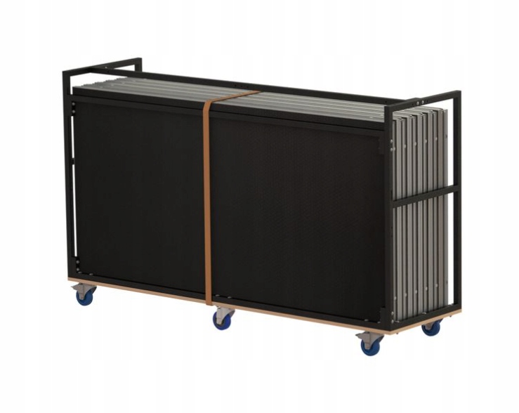 Kompletne wyposażenie: 6 podestów i wózek transportowy