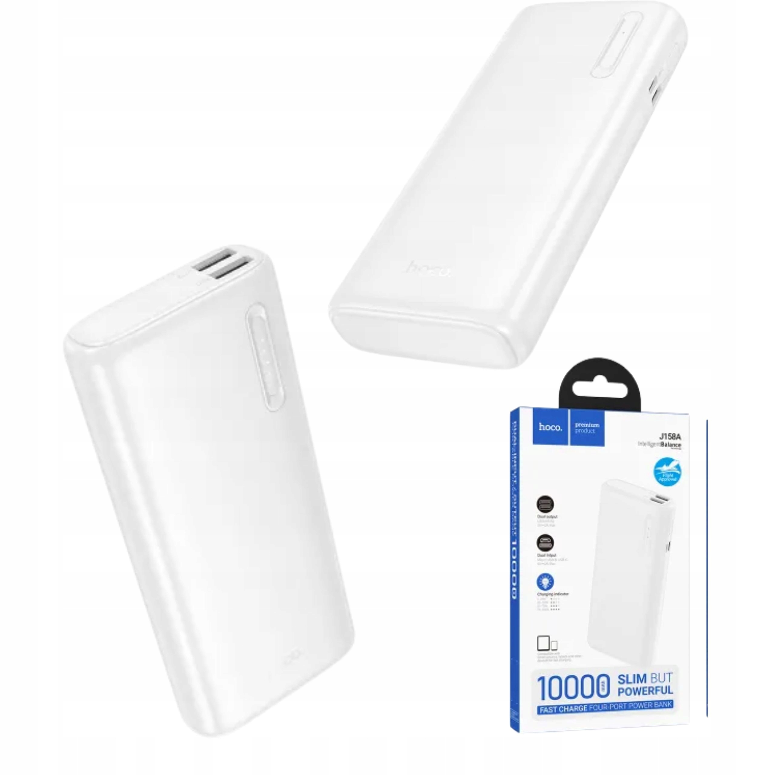 Powerbank Hoco 10000 mAh 2A J158A Biały – Niezawodne źródło energii